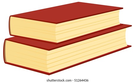 Two books isolated on a white background, vector illustration
