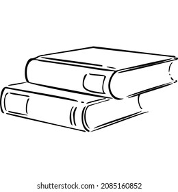 Two books lie sideways sketch vector illustration hand draw