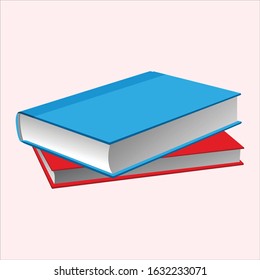 Two books in a light pink background