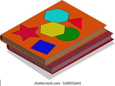 Two books on a white background. Vector.