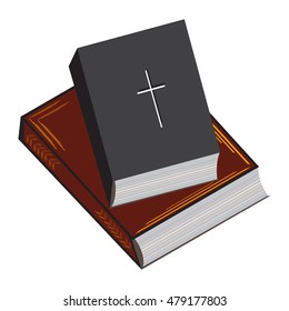 Two books on a white background. Religious literature.