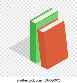 Two books red and green isometric icon 3d on a transparent background vector illustration