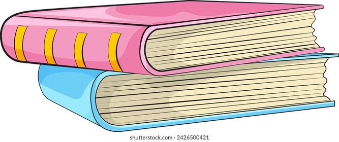 Dos libros apilados con portadas y páginas vibrantes