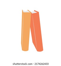 Two books standing, hand drawn vector illustration in flat style