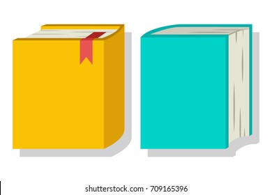 Two books vector flat icons isolated on white background.