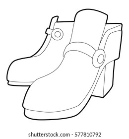 Two boots icon. Outline illustration of two boots vector icon for web