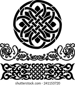 two border and circle ornament in Byzantine style