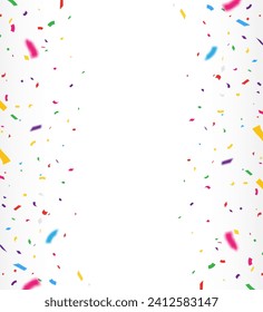 Two border confetti on transparent background, birthday, party, holiday, Celebration, background, decoration, vector, illustration