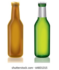 Two bottles of beer on a isolated  background,vector