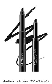 two bottles of black mascara without a brush