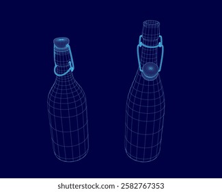 Two bottles with a blue background. The bottles are shown in a 3D format. The bottles are not shown in their actual form, but rather in a computer-generated image