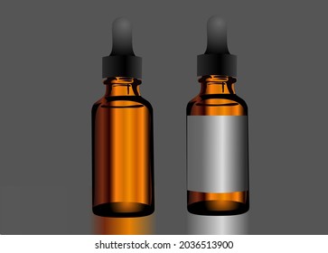 Dos frascos de suero vector marrón