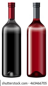 Two bottles fo wine illustration