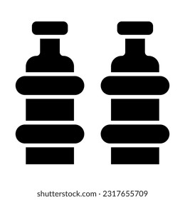 Icono De Glifo Vector De Dos Botellas Para Uso Personal Y Comercial.
