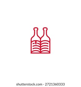 Dos botellas de vino y la idea del logotipo del libro.