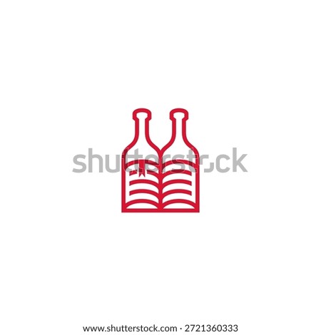 Two bottles of wine and book logo idea.