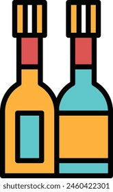 Two bottles of wine are shown side by side. The bottles are black and white, and they are placed on a white background. Concept of elegance and sophistication