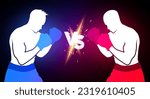 Two Boxer Fight Against. Versus Concept.