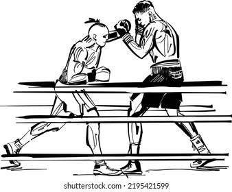 two boxers  are fighting each other on the boxer ring