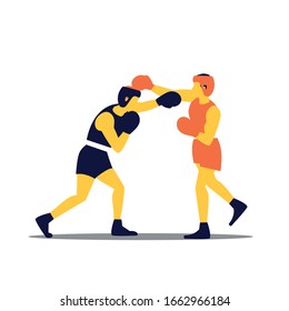 
Zwei Boxer im Ring. Infografik zum Sport.