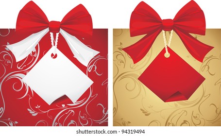 Two boxes with bows isolated on the white. Vector