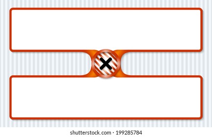 two boxes for entering text with ban symbol