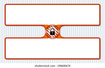 two boxes for entering text with padlock