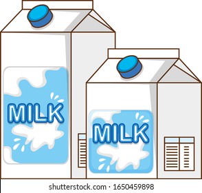 Two boxes of fresh milk on white background illustration