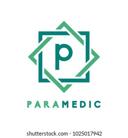 
Two boxes wrapped with a flat color with the letter P in the middle