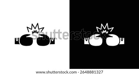 Two boxing gloves icon of a flat style vector