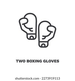 two boxing gloves icon. Thin line two boxing gloves icon from sport and game collection. Outline vector isolated on white background. Editable two boxing gloves symbol can be used web and mobile