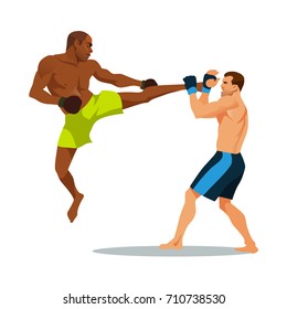 Two boxing man. Vector illustration
