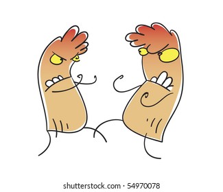 two boxing personage
