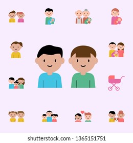 two boy cartoon icon. family icons universal set for web and mobile