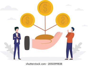 Two boys standing and seeing the growth of dollar marketing 