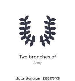 two branches of frame icon. isolated two branches of frame icon vector illustration from army collection. editable sing symbol can be use for web site and mobile app