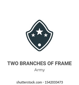 Two branches of frame vector icon on white background. Flat vector two branches of frame icon symbol sign from modern army collection for mobile concept and web apps design.