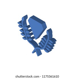 Two branches isometric left top view 3D icon