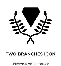 Two branches symbol of frame icon vector isolated on white background for your web and mobile app design, Two branches symbol of frame logo concept