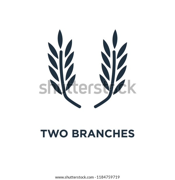 Two branches symbol of frame\
icon. Black filled vector illustration. Two branches symbol of\
frame symbol on white background. Can be used in web and\
mobile.