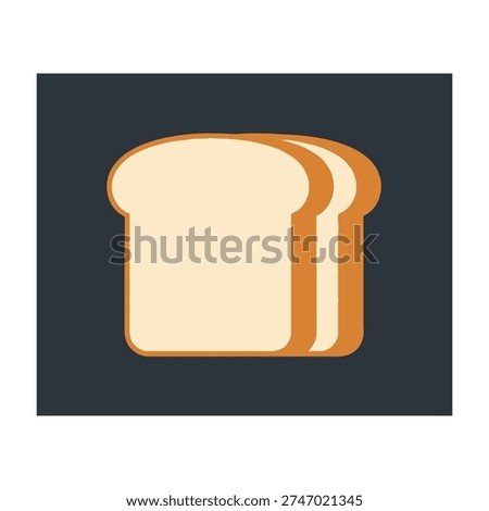 Two bread slices arranged neatly on a dark gray background