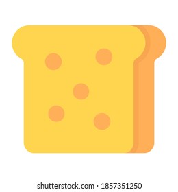 Dos rebanadas de pan cocidas, icono plano