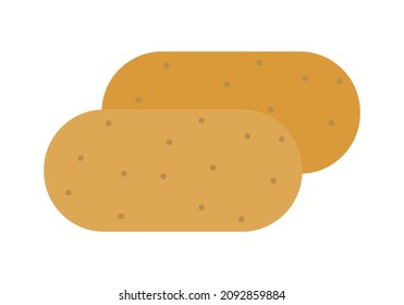 Two breaded croquettes on white background.
