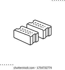 Two bricks vector icon in outlines