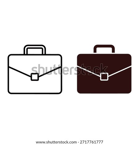 Two Briefcases One Black One Brown With Handles And Fasteners