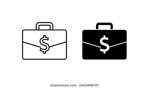 Dos maletines, uno negro y otro blanco, ambos con un signo de dólar en el frente.