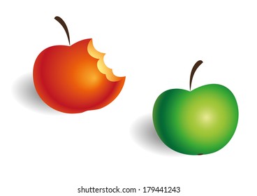 Two bright fresh apples