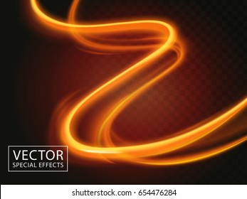 two bright light streaks, special effect 3d illustration