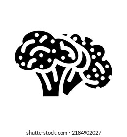 zwei Brokkoli-Glyphsymbol-Vektorgrafik. zwei Broccoli-Schild. einzelne Symbolillustration