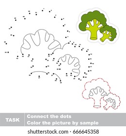 Two Broccolies. Dot to dot educational game for kids.